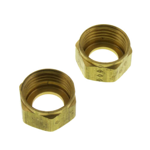 Main product image of 1/2" Faucet Shank Nuts for 3/8" OD Tube (2 per card)