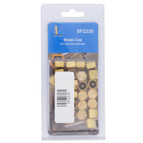 Main product image of 1/4" Heavy Duty Hex Brass Cap w/ Dual Neoprene (25 Pack)