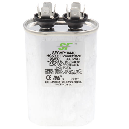 Main product image of Oval Run Capacitor - 10 MFD, 370/440V, SFCAP10440