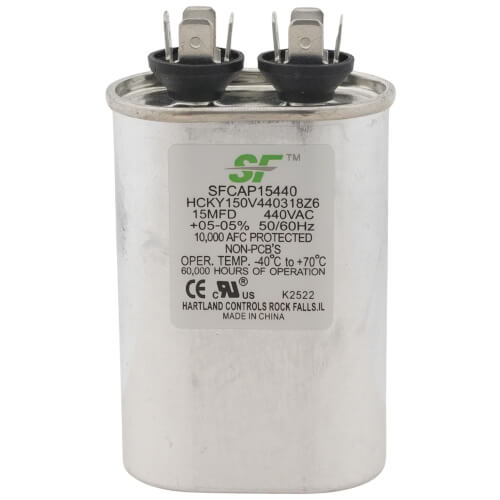 Main product image of Round Run Capacitor w/ Resistor - 15 MFD, 440V, SFCAP15440R