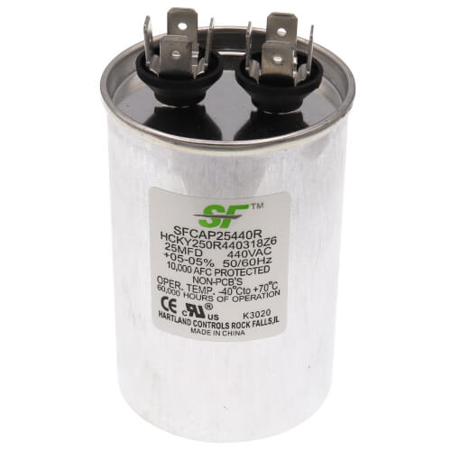 Main product image of 25mfd 440v Round Run Capacitor, SFCAP25440R