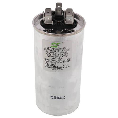 Main product image of Round Run Capacitor - 35/4 MFD, 440V, SFCAP35D4440R