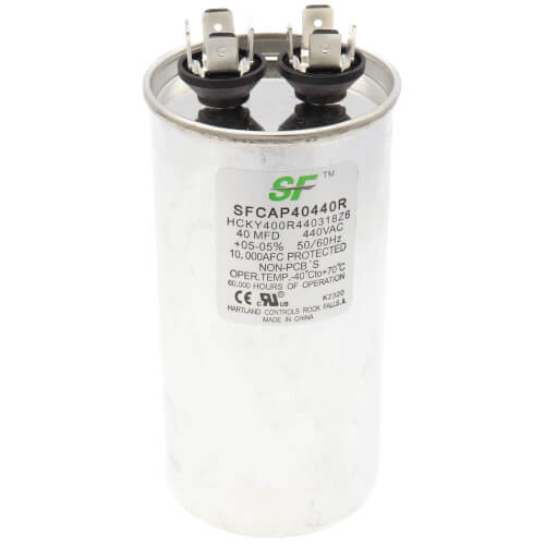 Main product image of Round Run Capacitor - 40 MFD, 370/440V, SFCAP40440R