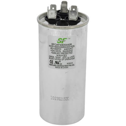 Main product image of Dual Run Round Capacitor - 40/5 MFD, 370V/440V, SFCAP40D5440R