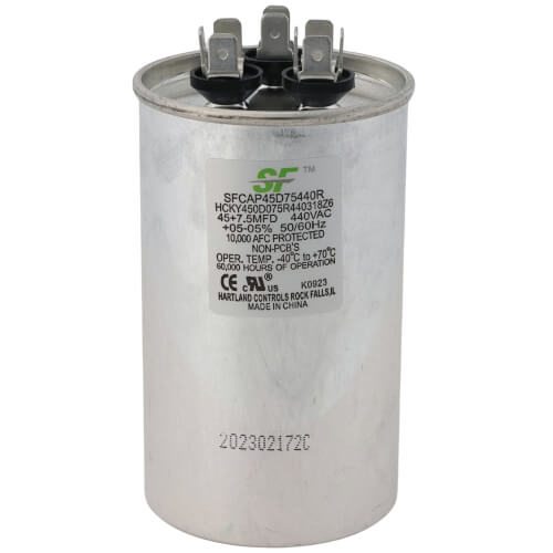 45/7.5MFD 370/440V RND Run Cap, SFCAP45D75440R
