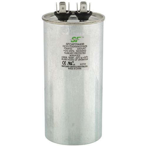 Main product image of Round Run Capacitor, 70 MFD without Resistor Cap (440V), SFCAP704400R