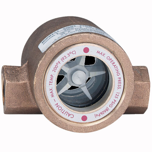 Main product image of 1" Midwest Double Window Bronze Sight Flow Indicator