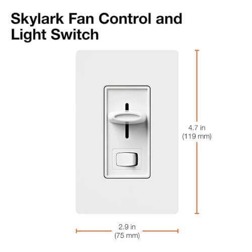 Main product image of Skylark Dual Fan/Light Control, 1.5A Fan and 300W Incandescent/Halogen Light, 120V, Single Pole, SFSQ-LFH-WH, White, Clamshell Packaging