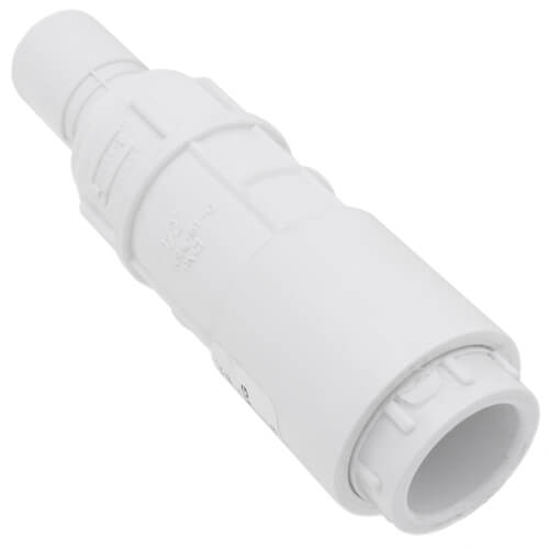Main product image of 1/2" PVC Sch. 40 Short Repair Coupling (Spig x Soc - PVC White with EPDM O-ring)