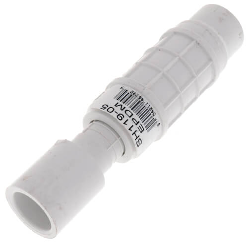 Main product image of 1/2" PVC Sch. 40 Short Repair Coupling (Soc x Soc - PVC White with EPDM O-ring)