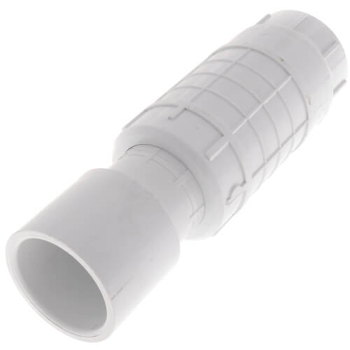 Main product image of 1-1/2" PVC Sch. 40 Short Repair Coupling (Soc x Soc - PVC White with EPDM O-ring)