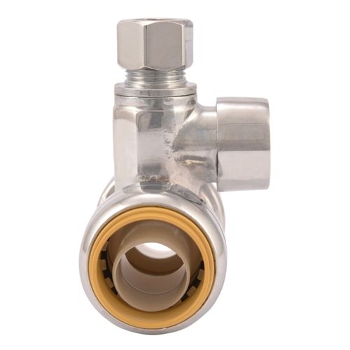 Main product image of 3/4" SharkBite x 3/4" SharkBite x 3/8" Compression Tee Stop (Lead Free), 24986A
