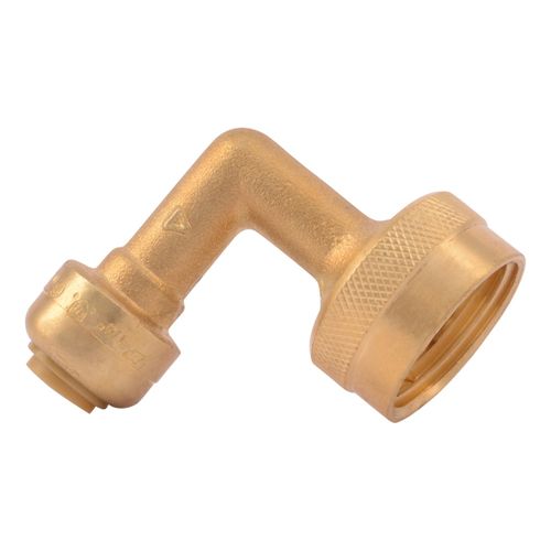 Main product image of 1/4" SharkBite x 3/4" Garden Hose Nut 90-Degree Elbow (Lead Free), U2276LFA