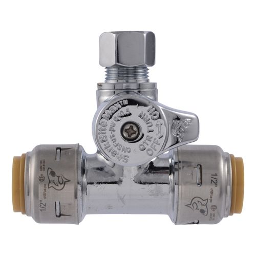 Main product image of 1/2" Sharkbite Max x 1/2" Sharkbite Max x 3/8" Compression Tee Stop (Lead Free)