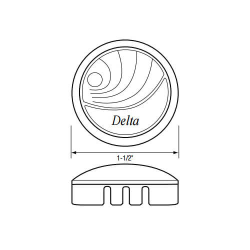 Main product image of 1-1/2" Clear New Style Handle Cap for Delta Faucets, SHD0555D