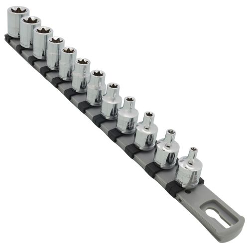 Main product image of 3/8" Drive External Star Socket Set with Rail, 12-Piece (E4-E20)
