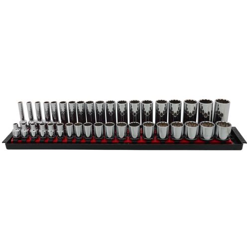 Main product image of 3/8" Drive 12-Point Socket Set with Rails, 68-Piece (1/4-1", 6-24mm)