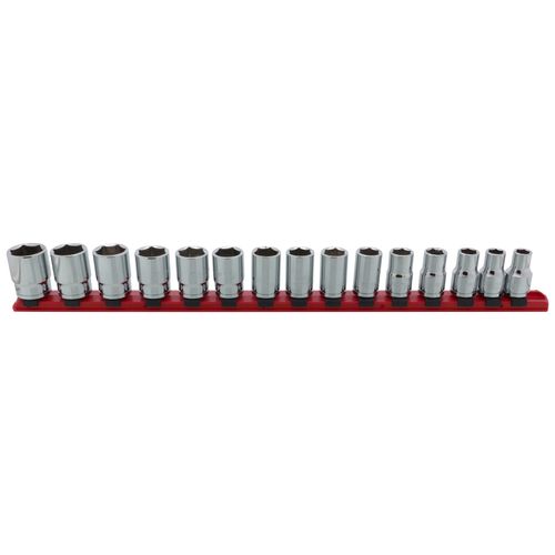 Main product image of 1/2" Drive 6-Point Socket Set with Rail, 15-Piece (10-24mm)