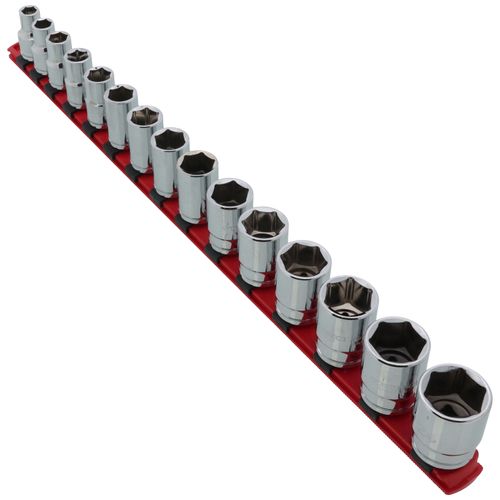 Main product image of 1/2" Drive 6-Point Socket Set with Rail, 15-Piece (10-24mm)