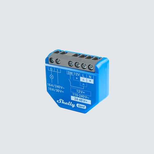 Main product image of 1 Gen4 1-Channel Smart Relay Switch, Dry Contacts, 16A, Compatible with Google Home & Alexa (Blue) (Pack of 2)
