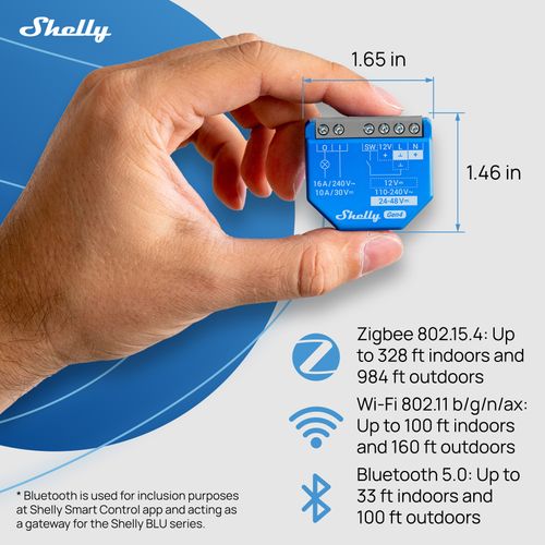 Main product image of 1 Gen4 1-Channel Smart Relay Switch, Dry Contacts, 16A, Compatible with Google Home & Alexa (Blue) (Pack of 2)