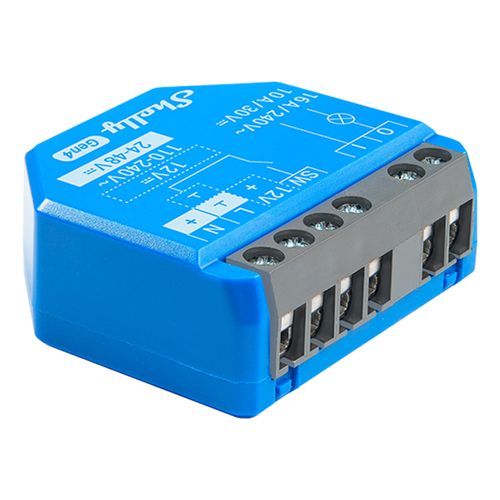 Main product image of 1 Gen4 1-Channel Smart Relay Switch, Dry Contacts, 16A, Compatible with Google Home & Alexa (Blue)