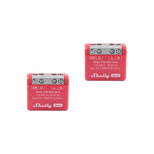 Main product image of 1 Mini Gen4 1-Channel Wi-Fi Smart Relay Mini (Pack of 2)