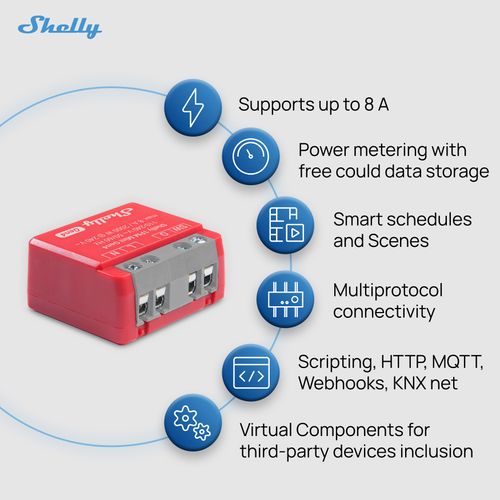 Main product image of 1 Mini Gen4 1-Channel Wi-Fi Smart Relay Mini (Pack of 2)