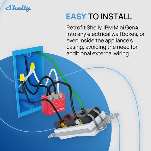 Main product image of 1 Mini Gen4 1-Channel Wi-Fi Smart Relay Mini (Pack of 2)