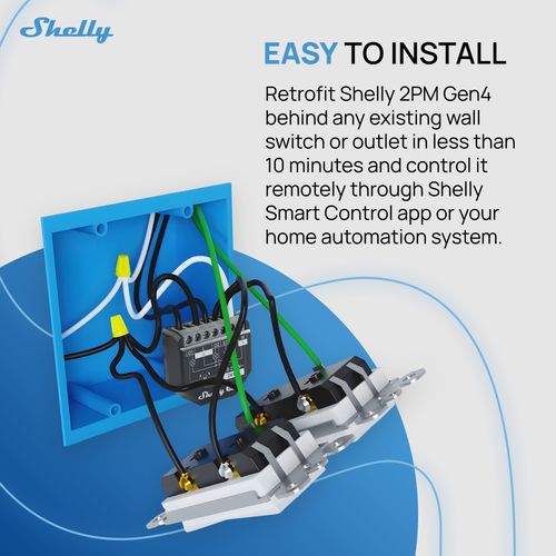 Main product image of 2PM Gen4 2-Channel Wi-Fi Smart Relay with Power Monitoring (Pack of 2)