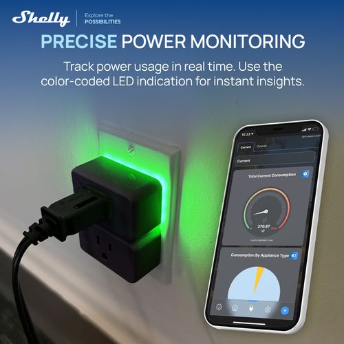 Main product image of Gen4 Wi-Fi Smart Plug with Power Monitoring (Black)