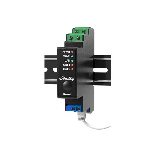 Main product image of Pro 2PM 2-Channel Smart Relay with Power Monitoring, DIN Rail, UL Listed