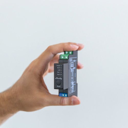Main product image of Pro 2PM 2-Channel Smart Relay with Power Monitoring, DIN Rail, UL Listed