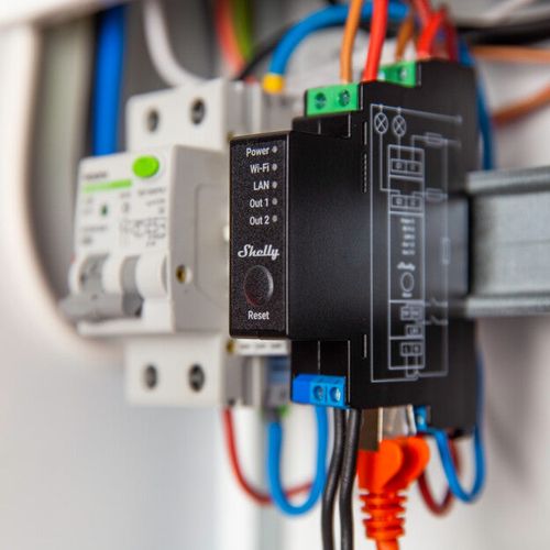 Main product image of Pro 2PM 2-Channel Smart Relay with Power Monitoring, DIN Rail, UL Listed