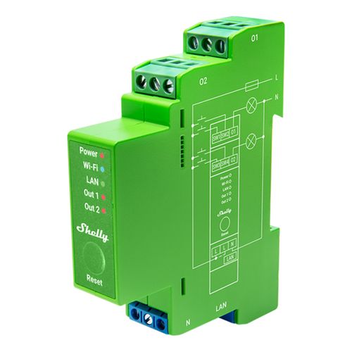 Main product image of 2PM Pro 2-Channel Smart Dimmer with Power Monitoring, DIN Rail
