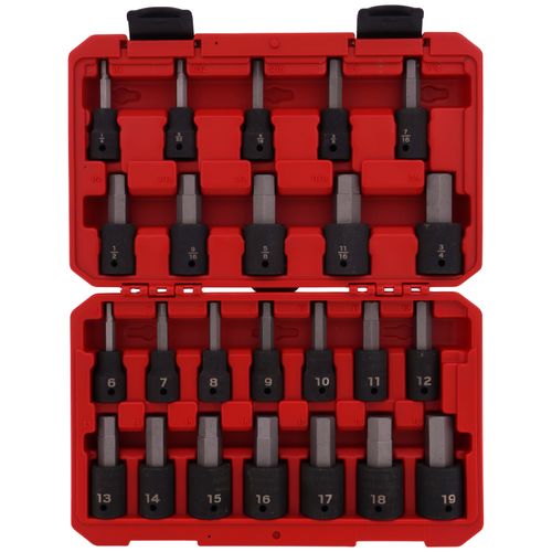 Main product image of 1/2" Drive Hex Impact Bit Socket Set, 24-Piece (1/4-3/4", 6-19mm)