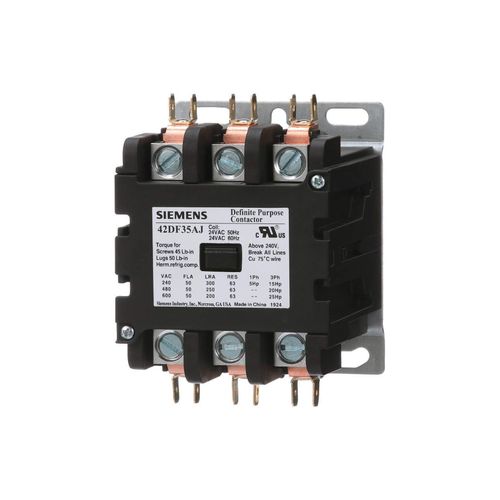 Main product image of Class 42 DP 50A 3-Pole Definite Purpose Contactor, 24V Coil, Open Type