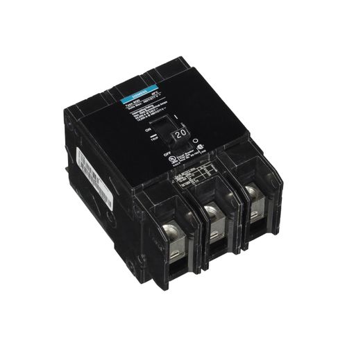 Main product image of BQD Series 20 Amp 3-Pole Circuit Breaker, 480V AC, Panelboard Mount, 14kA
