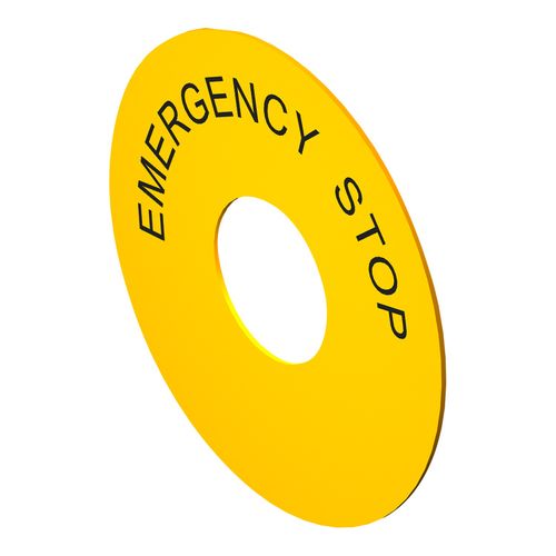 Main product image of "EMERGENCY STOP" Backing Ring (Yellow), 52AAR