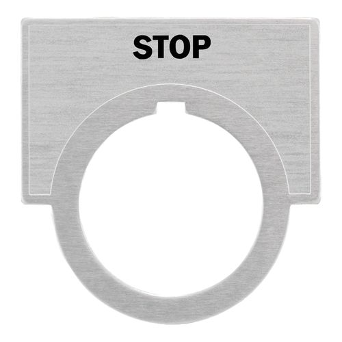 Main product image of "STOP" Inscribed Brushed Aluminum Legend Plate, 52NL04