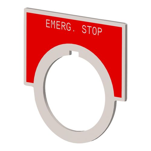 Main product image of "EMERG STOP" Inscribed Brushed Aluminum Legend Plate, 52NL16R