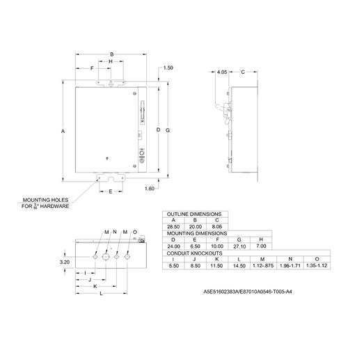 Main product image of Pump Control Panel, Size 1, 10HP 480V, 5.5-22A O/L, 30A 600V Disconnect, 87DUD6FC