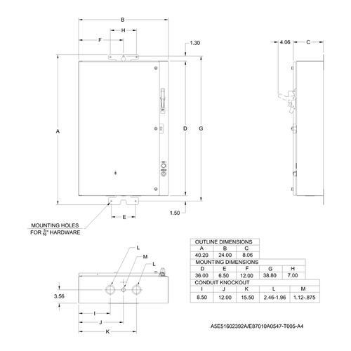 Main product image of Pump Control Panel, Size 3.5, 75HP 480V, 50-200A O/L, 200A 600V Disconnect, 87IUH6FC