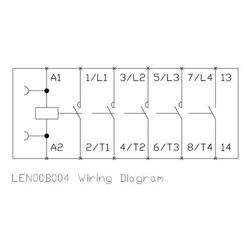 Main product image of 4 Pole, 20 Amp, 120V Normally Open Lighting Contactor, LEN00B004120B
