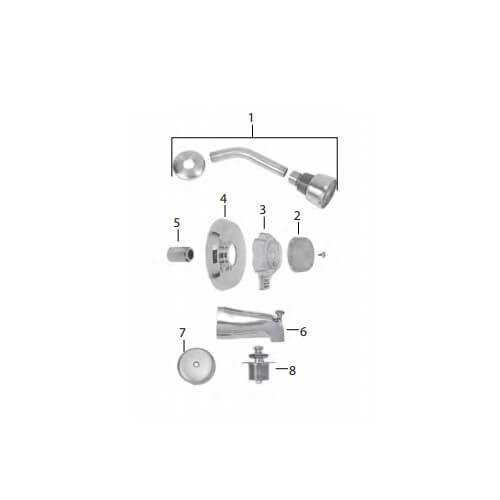 SKD0201D Brasscraft SKD0201D Mixet Complete Kit Single Handle Tub