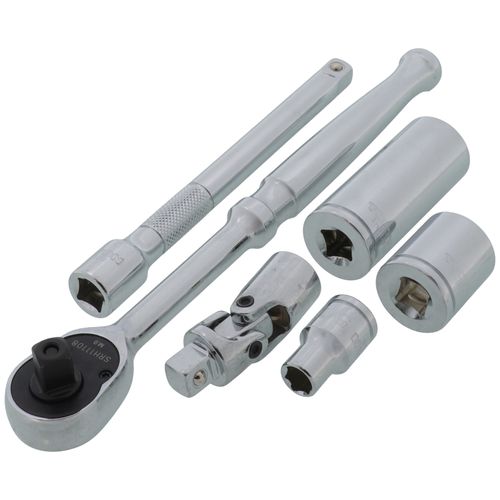 Main product image of 3/8" Drive 6-Point Socket and Ratchet Set, 46-Piece (5/16-3/4", 8-19mm)