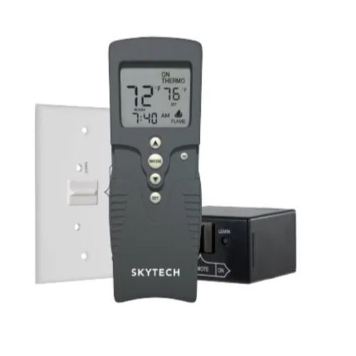 Main product image of Timer/Thermostat Fireplace Remote Control Kit w/ Transmitter, Receiver, Wall Plate, Batteries, Hardware and Wall Clip