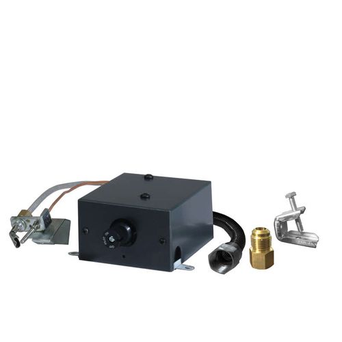 Main product image of Manual Gas Valve Kit w/ Remote, Receiver, Transmitter, Flex Line, Damper Clamp, Flareadaptor, Wall clip, Batteries, and Hardware