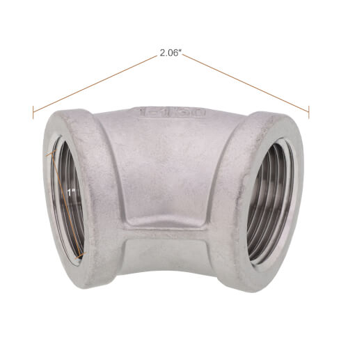 Main product image of T304 1" Stainless Steel 45-Degree Elbow