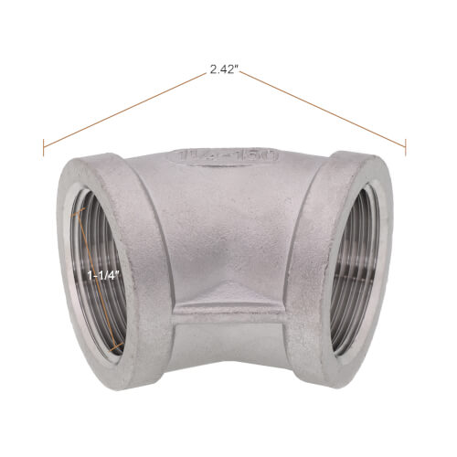 Main product image of T304 1-1/4" Stainless Steel 45-Degree Elbow